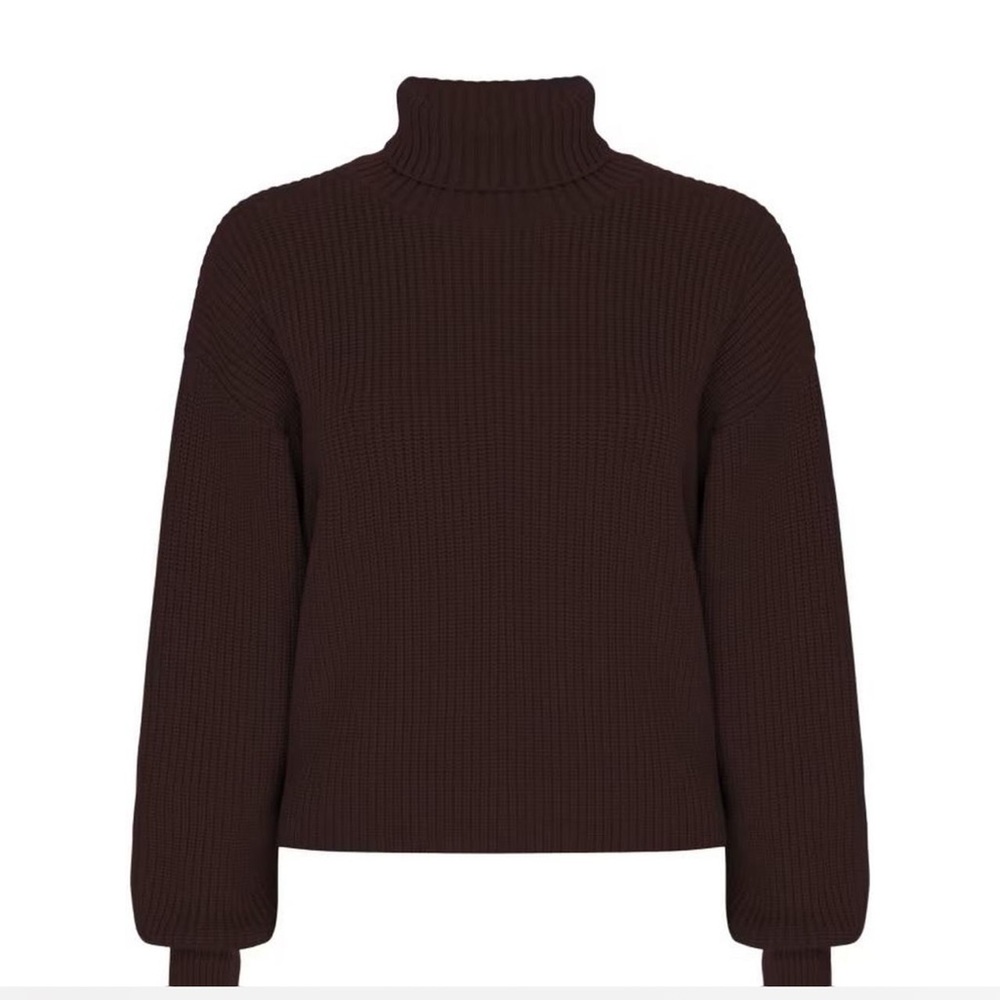 Good American Dark Brown Turtleneck Sweater